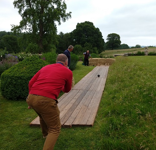 Traditional skittles at Treago Open Garden