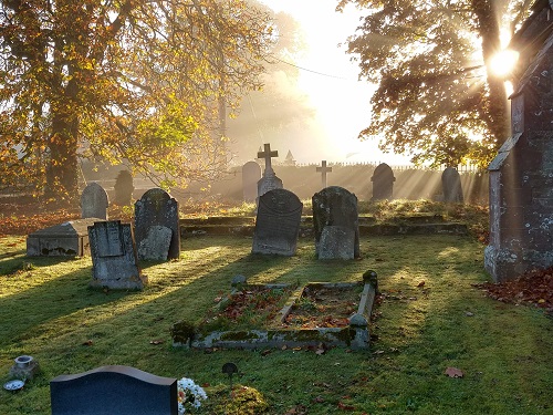 Pencoyd churchyard in autumn sunshine